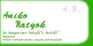 aniko matyok business card